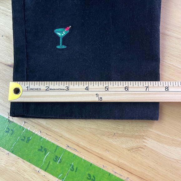 NEW Vineyard Vines ALL OVER MARTINI Corduroy Pants Mens 30x30 Blac Stretch - Picture 9 of 12